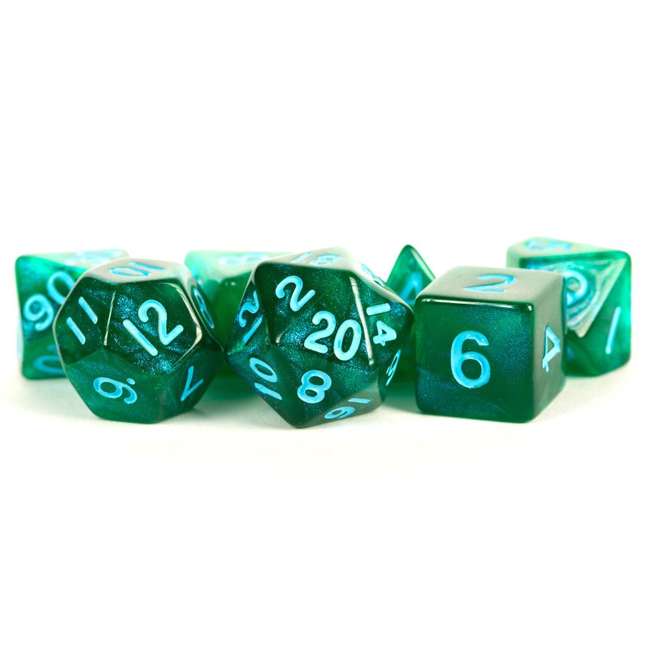 7-Set 16mm Stardust Green With Blue