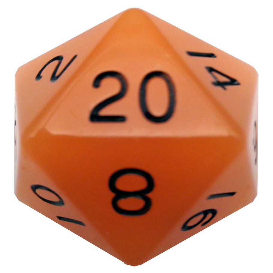 D20 Single 35mm Mega Glow In The Dark Orange With Black