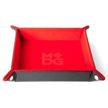 Velvet Folding Dice Tray With Leather Backing: 10"X10" Red