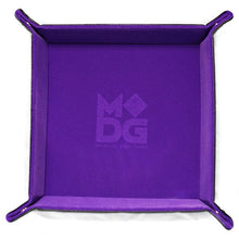 Velvet Folding Dice Tray with Leather Backing: 10"x10" Purple