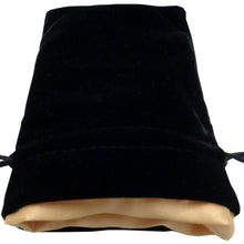 Dice Bag: 4x6: Black Velvet With Gold Satin Lining