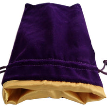 Dice Bag: 4x6: Purple Velvet with Gold Satin Lining