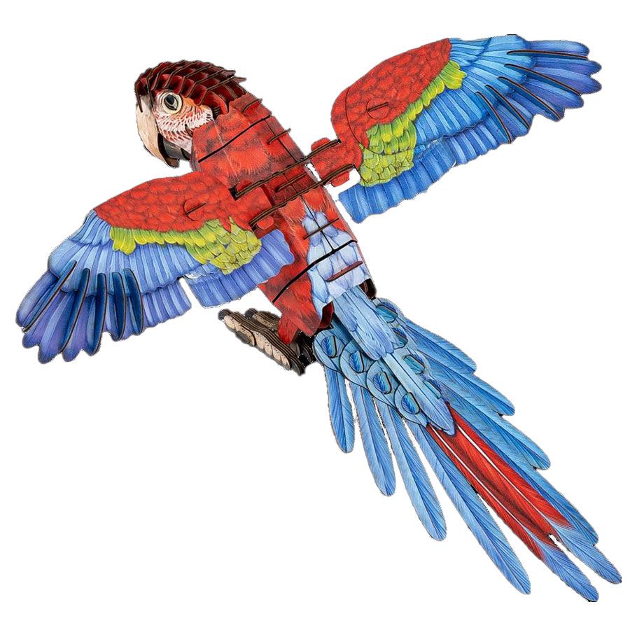 Kraft Paper Puzzle: Macaw 3D