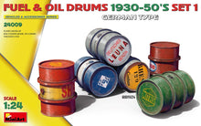 1/24 German Fuel & Oil Drums 1930-50s Set 1 (6)