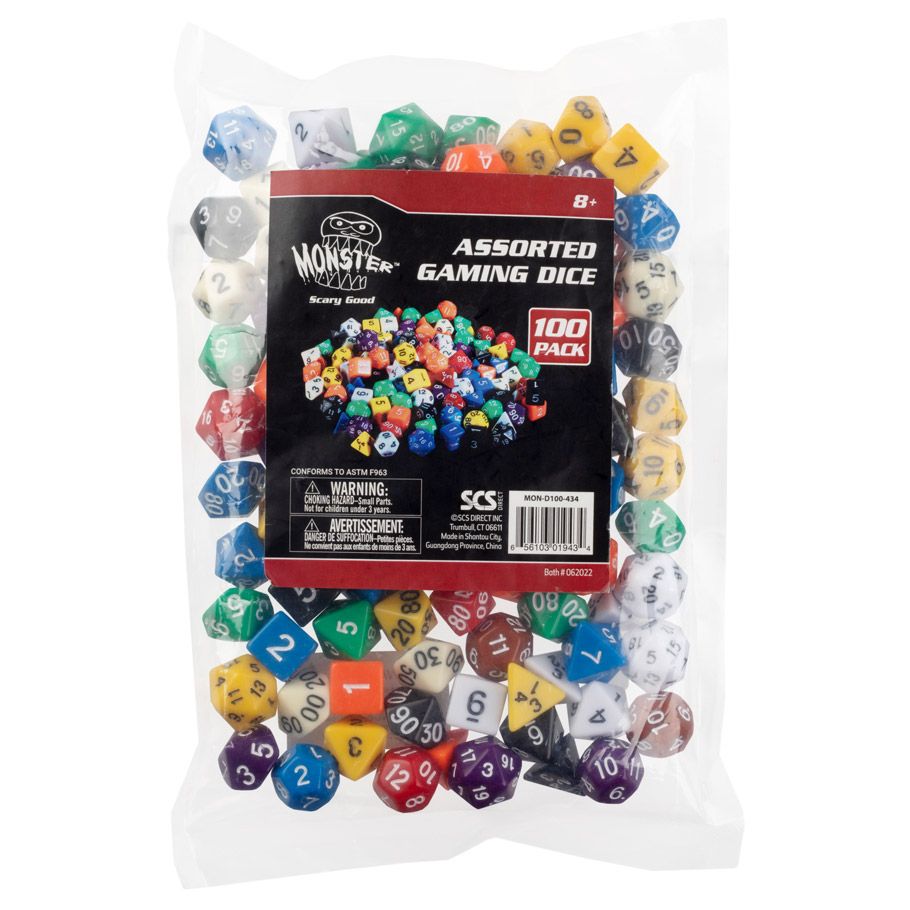 Gaming Dice Bulk Value Set Assortment (100) By Monster Protectors