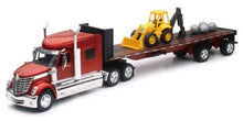 1/32 Intl Lonestar w/Flatbed Trailer Front Loader & Rocks (Die Cast)