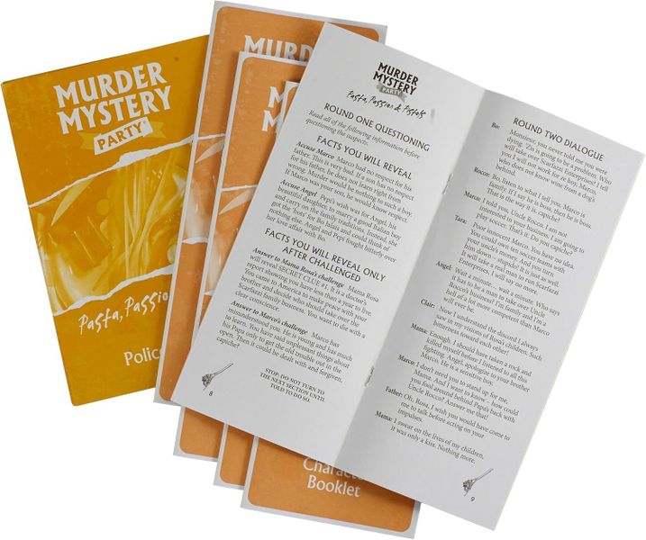 Pasta, Passion, & Pistols Murder Mystery Party Game