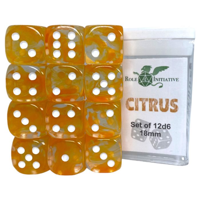 D6 Cube 18mm Diffusion Citrus (12) - Cats In Hat Inc.