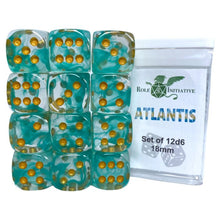 D6 Cube 18mm Diffusion Atlantis (12) - Cats In Hat Inc.