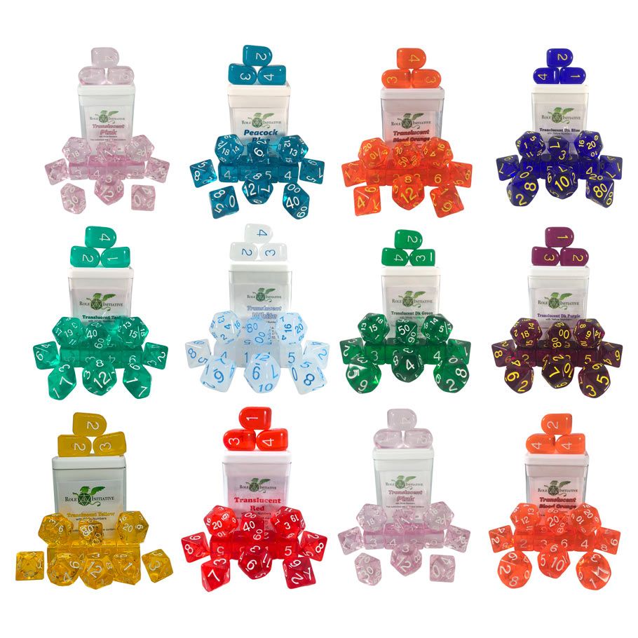 Translucent Dice Sampler Bundle: 15-Set (12)