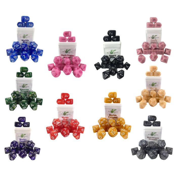Marble/Shimmer Dice Sampler Bundle: 15-Set (10) - Cats In Hat Inc.