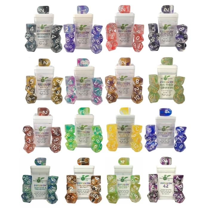 Diffusion 1- And 2-Color Dice Sampler Bundle: 7-Sets (16) - Cats In Hat Inc.