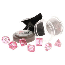 Pizza Dungeon Dice: Lucky Clear Pink with White