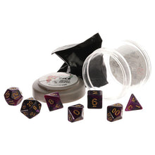 Pizza Dungeon Dice: Dual Purple & Black with Gold