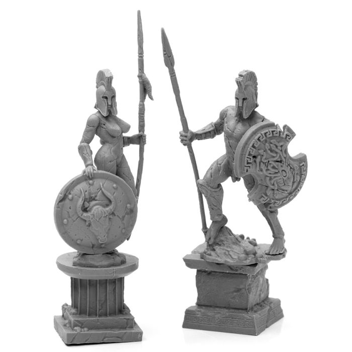 Bones Black: Amazon And Spartan Living Statues (Stone)