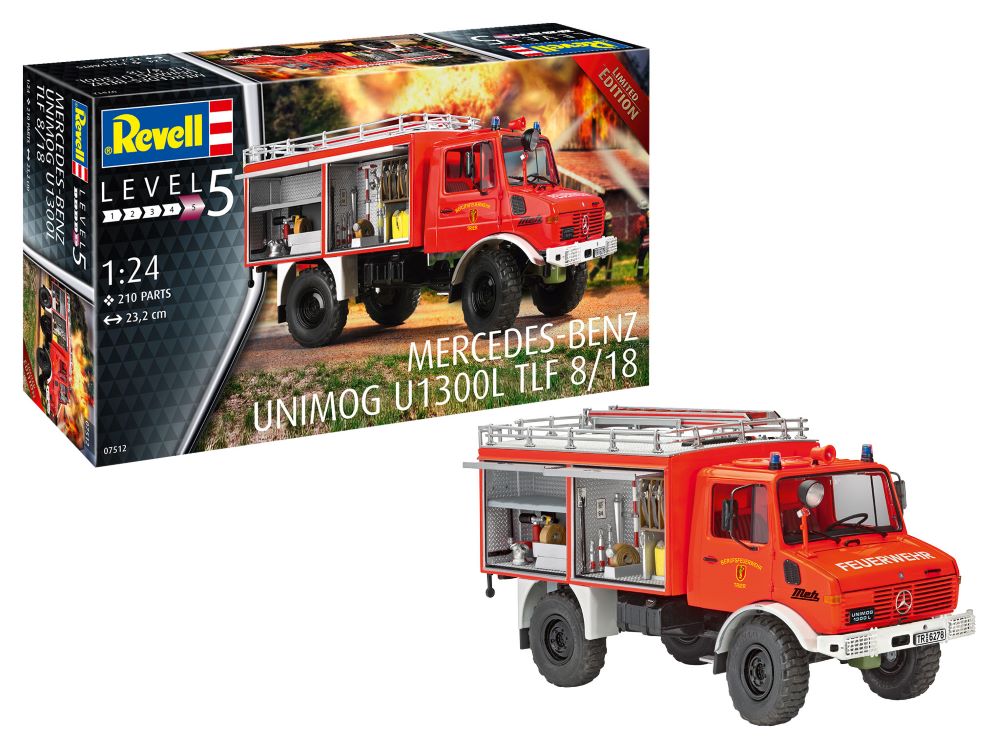 1/24 Mercedes Benz Unimog U1300L TLF 8/18 Fire Truck
