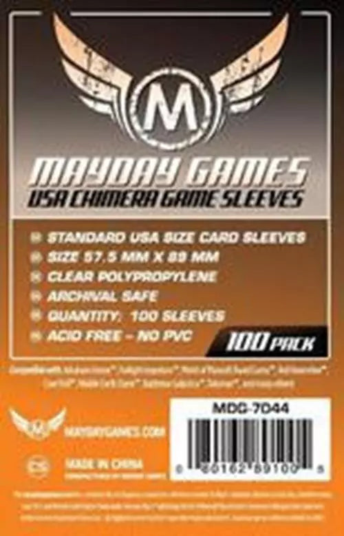 USA Chimera Game Sleeves Orange 100pc Mayday Games Myy7044