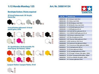 TAMIYA 1/12 Motorcycle Series No.134 Honda Monkey 125 Plastic model 14134 JAPAN