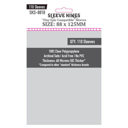 Deck Protector: Tiny Epic Compatible Sleeves 88 X 125mm (110) - Cats In Hat Inc.