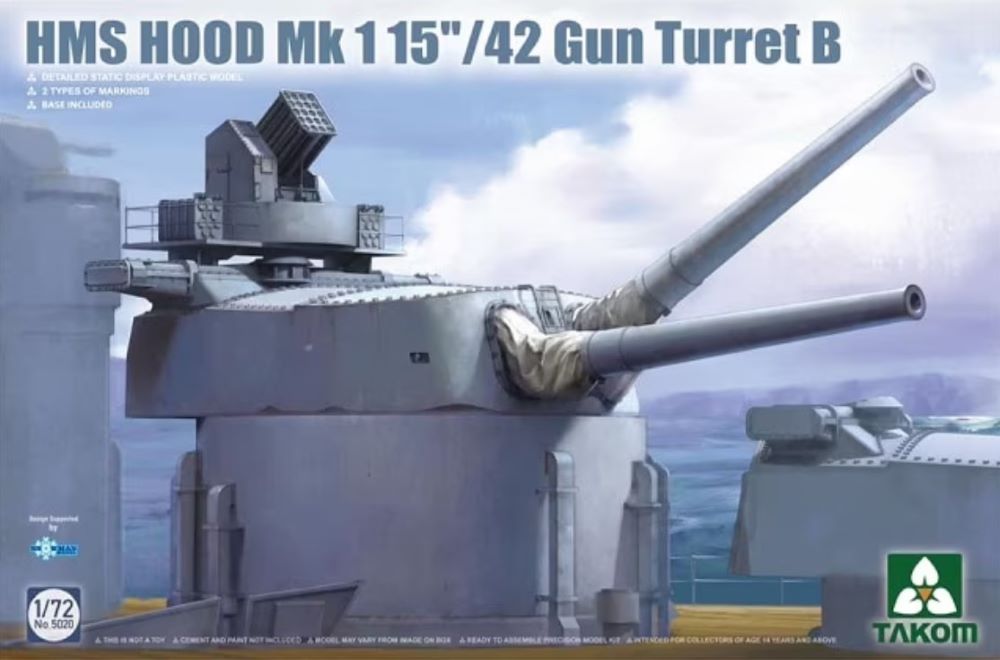 1/72 HMS Hood British Battlecruiser Mk1 15/42 Gun Turret B