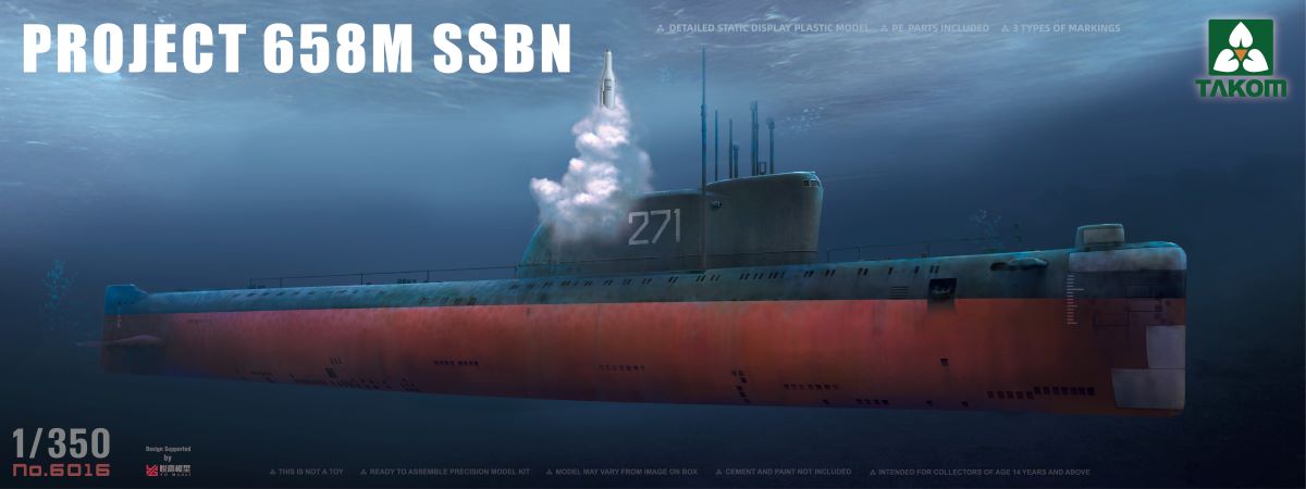 1/350 Russian Project 658M SSBM Submarine