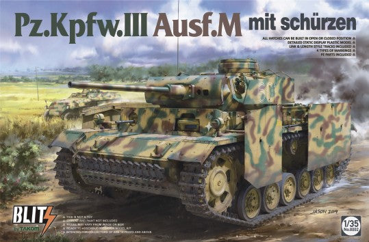 1/35 PzKpfw III Ausf M Tank w/Side-Skirt Armor