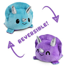 Reversible Triceratops Plush: Purple & Blue - Cats In Hat Inc.