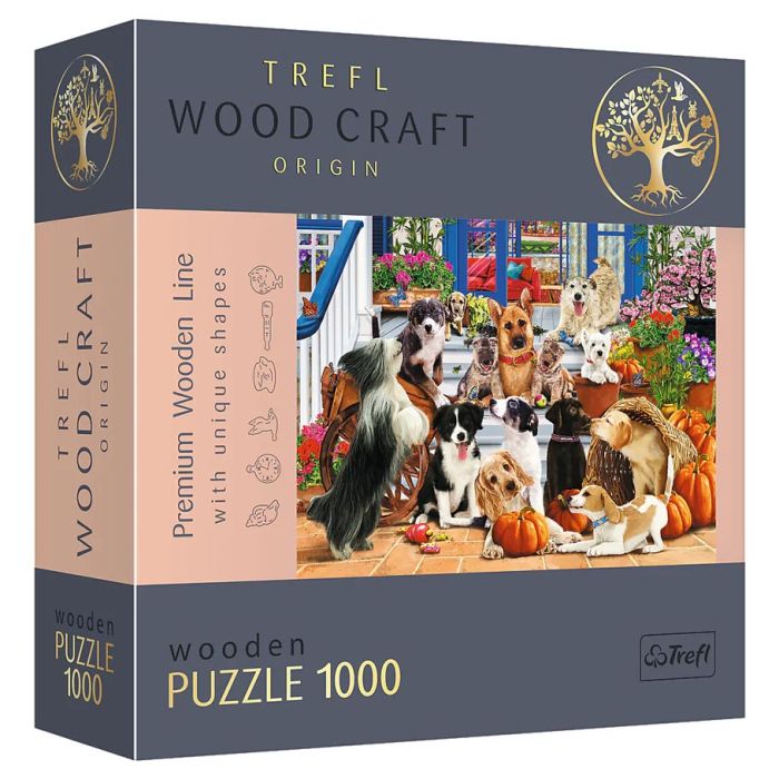 Puzzle: Woodcraft: Doggy Friendship 1000 Piece - Cats In Hat Inc.
