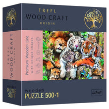 Puzzle: Woodcraft: Wild Cats In The Jungle 501 Piece - Cats In Hat Inc.