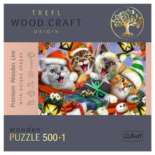 Puzzle: Woodcraft: Festive Cat 500+1 Piece - Cats In Hat Inc.