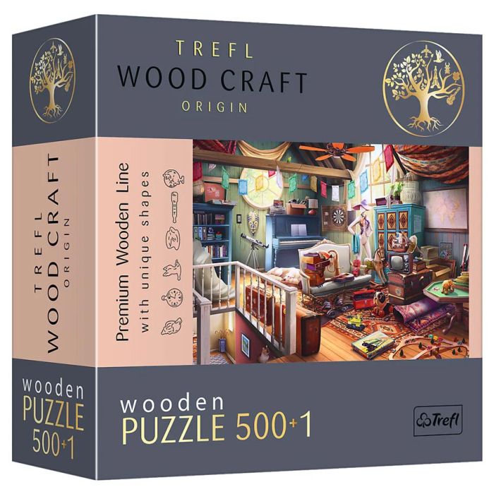 Puzzle: Woodcraft: Treasures In The Attic 500+1 Piece - Cats In Hat Inc.