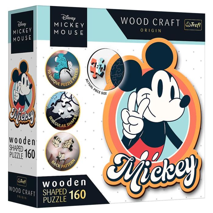 Puzzle: Disney Mickey Wooden Shape 160 Piece - Cats In Hat Inc.