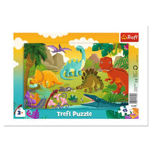 Puzzle: Dinosaurs 15 Frame (Trefl Kids) - Cats In Hat Inc.