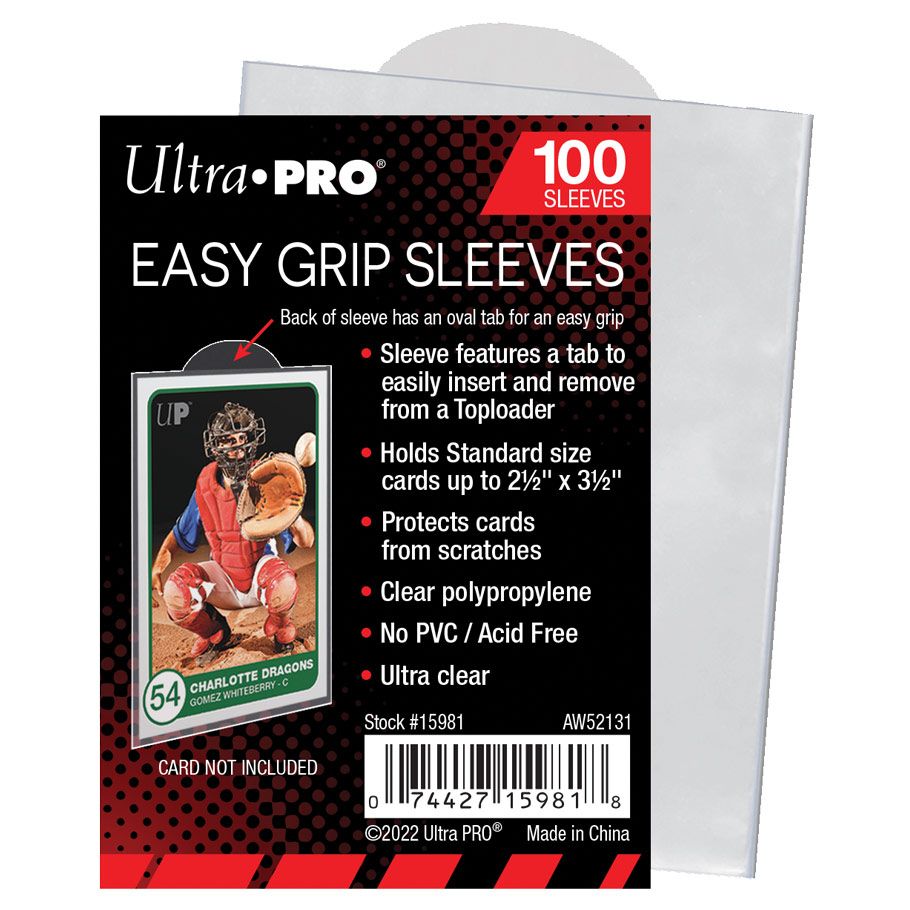 Deck Protector: Easy Grip Sleeves 2.5"x3.5" (100) By Ultra Pro