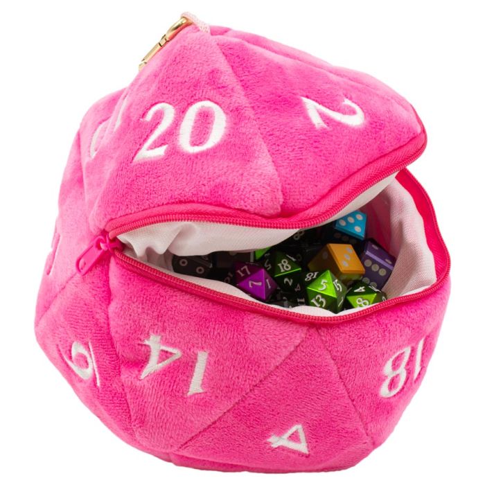 Dice Bag: D20 Plush: Pink - Cats In Hat Inc.