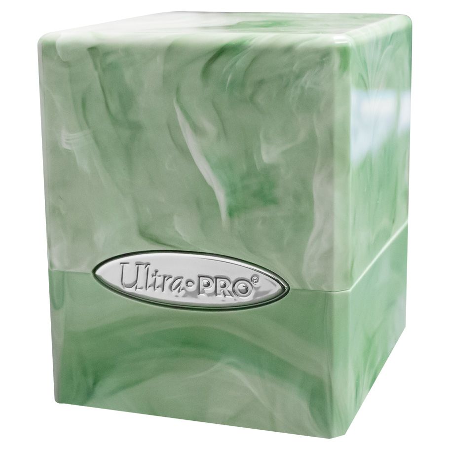 Deck Box: Satin Cube: Marble: Lime Green/White By Ultra Pro