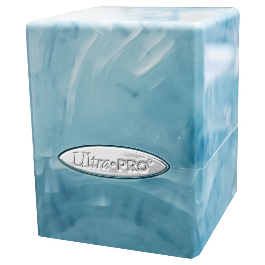 Deck Box: Satin Cube: Marble: Light Blue/White By Ultra Pro