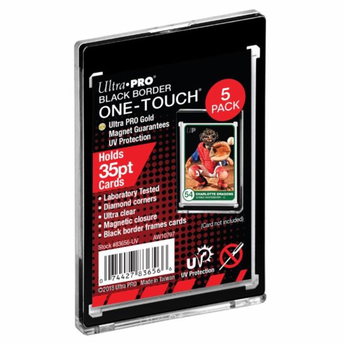 One-Touch: Black Border UV Magnetic Holder 35pt (5) - Cats In Hat Inc.