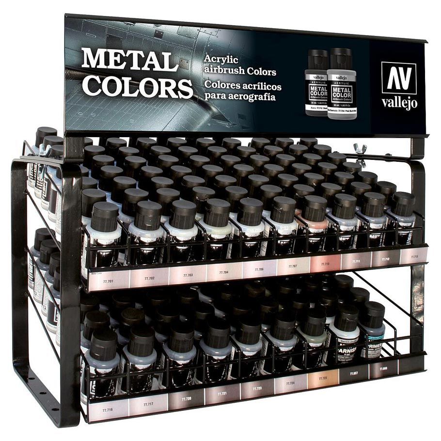 Metal Color Complete Range w/ Rack By Vallejo