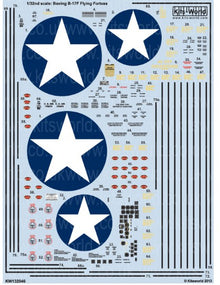 1/32 B17F US Air Corps General Stenciling & National Insignias Cockpit Instrumentation & Walkways