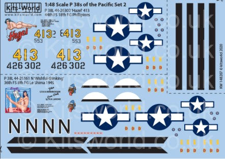 1/48 P38L Hazel 413 44th FS 18th FG Philippines N Wishful-thinking 36th FS 8th FG Le Shima 1945