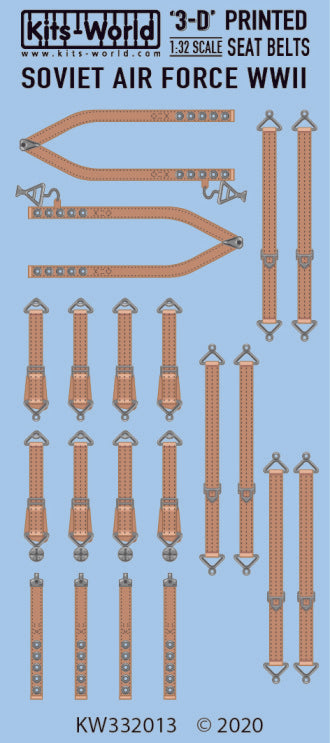 1/32 3D Color Seatbelts WWII Soviet Air Force Yakovlev & Lavochkin Aircraft