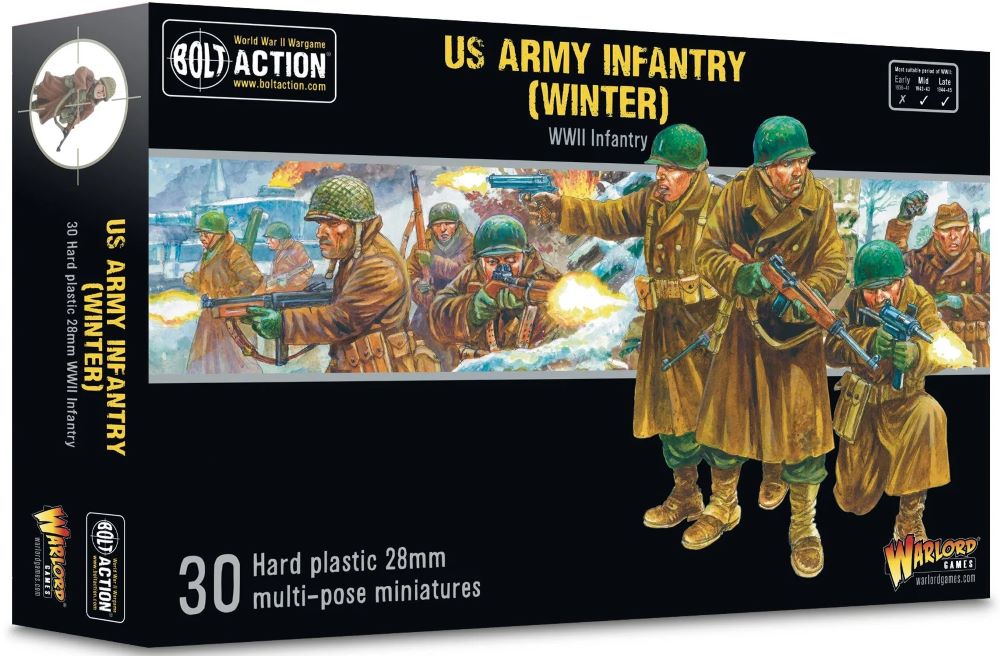 28mm Bolt Action: WWII US Army Infantry Winter (30) (Plastic)