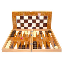 Backgammon Set: 19" Burlwood Decoupage - Cats In Hat Inc.