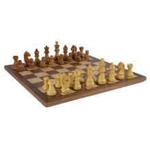 3" Sheesham German Chessman And 14" Chess Board Walnut And Maple - Cats In Hat Inc.