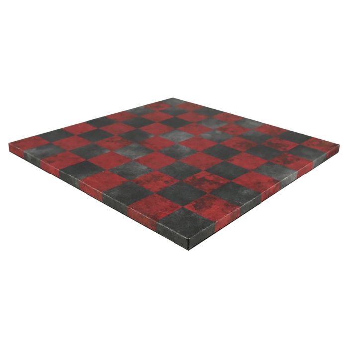 14.5" Leatherette Chess Board Red And Dusky Black