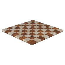 14.5" Leatherette Chess Board Caramel And Cream - Cats In Hat Inc.