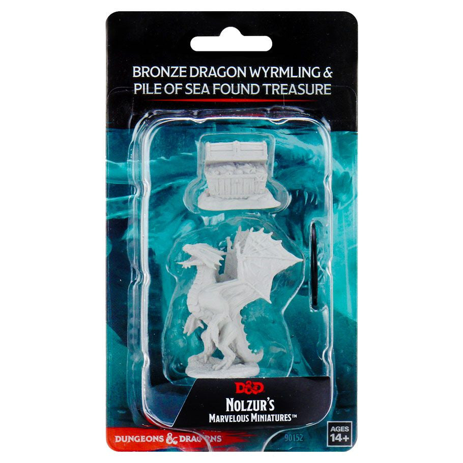 D&D: Nolzur's Marvelous Minis: Bronze Dragon Wyrmling & Treasure W13 (Unpainted)